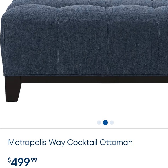 Cocktail Ottoman | Cindy Crawford | Chocolate | 39" x 39" x 17" - Picture 3 of 5